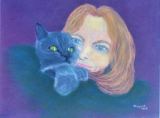 20 - Jenny with Charley - Pastel - Margaret Cross.JPG